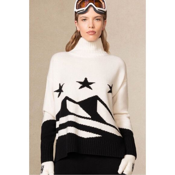 NakedCashmere Stella Star Graphic Turtleneck Cashmere Sweater NWT Size Small - Picture 1 of 16